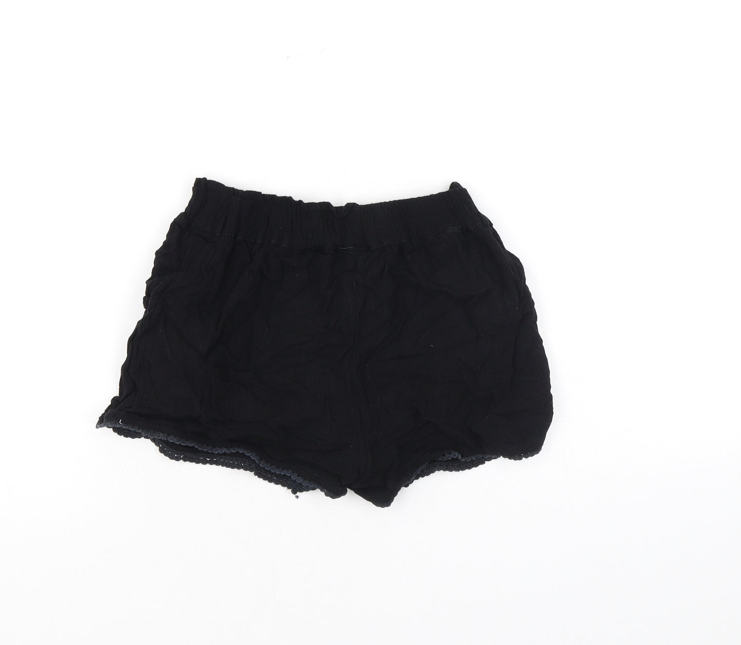NEXT Girls Black Vinyl Bermuda Shorts Size 8 Years Regular