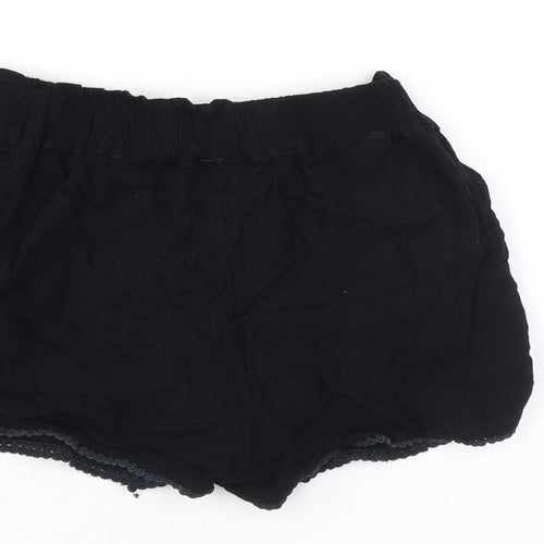 NEXT Girls Black Vinyl Bermuda Shorts Size 8 Years Regular