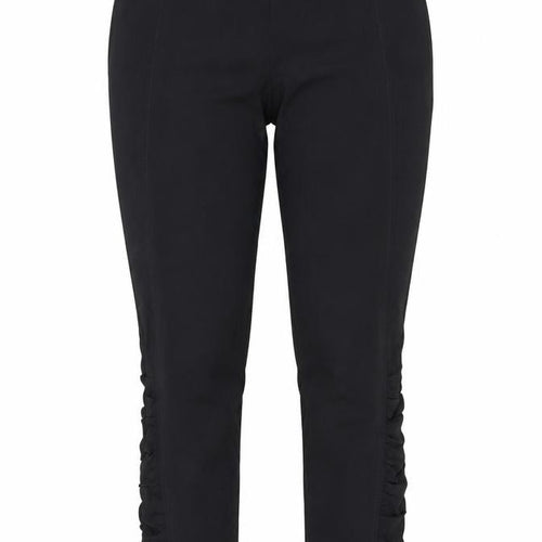 Steilmann Womens Black Cotton Cropped Trousers Size 12 L23.5 in Regular Zip