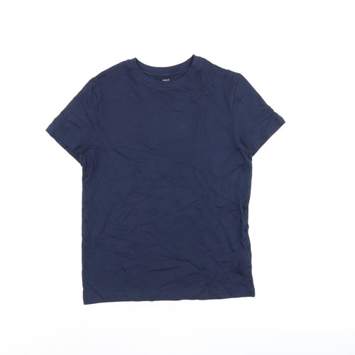 Marks and Spencer Boys Blue Cotton Basic T-Shirt Size 11-12 Years Round Neck Pullover