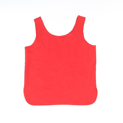 Etam Womens Red Polyester Basic Tank Size 14 Scoop Neck