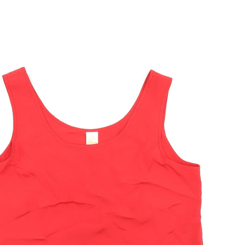 Etam Womens Red Polyester Basic Tank Size 14 Scoop Neck