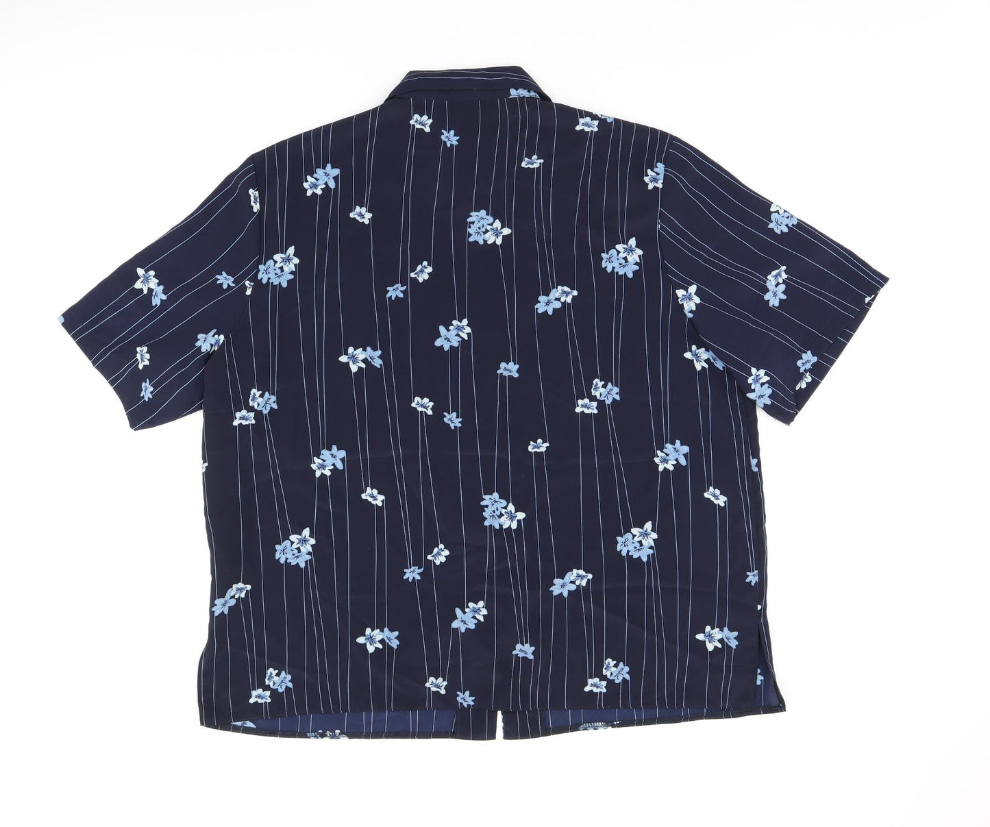 Bonmarché Womens Blue Floral Polyester Basic Button-Up Size 20 Collared