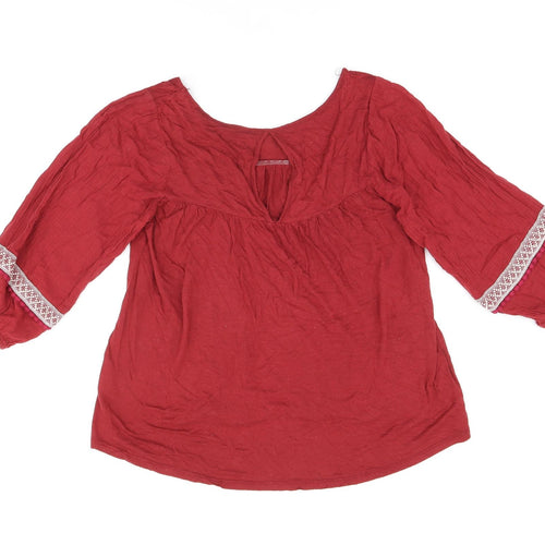 Clockhouse Womens Red Viscose Basic Blouse Size XS Boat Neck