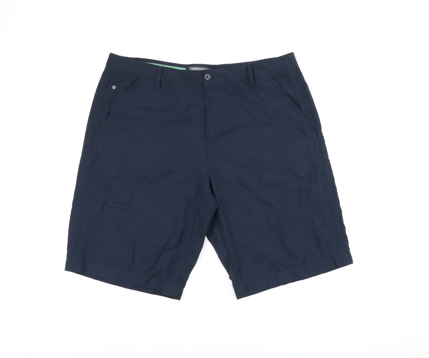 Ridge Point Mens Blue Polyester Chino Shorts Size 38 in L12 in Regular Zip