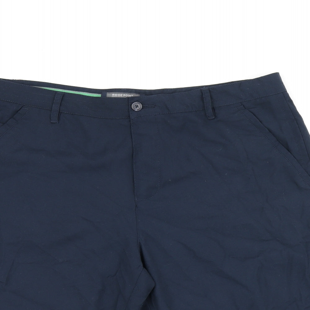 Ridge Point Mens Blue Polyester Chino Shorts Size 38 in L12 in Regular Zip