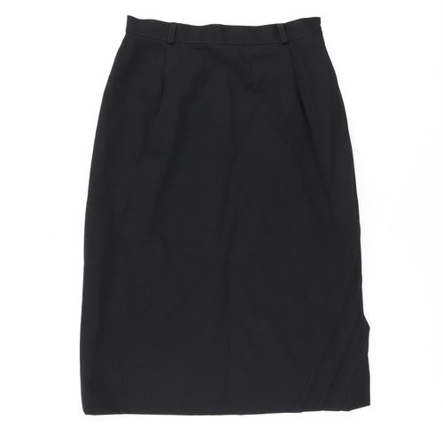 Enko Peruti Womens Black Wool Straight & Pencil Skirt Size 10 Zip