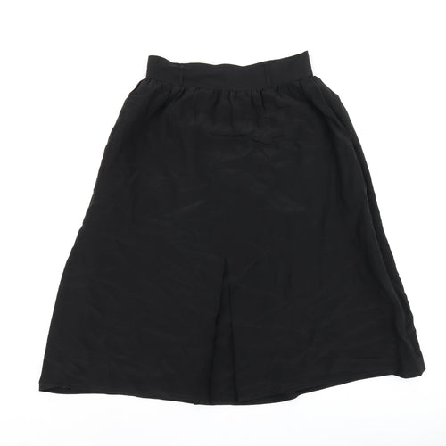 Abiana Womens Black Silk Swing Skirt Size 14 Zip
