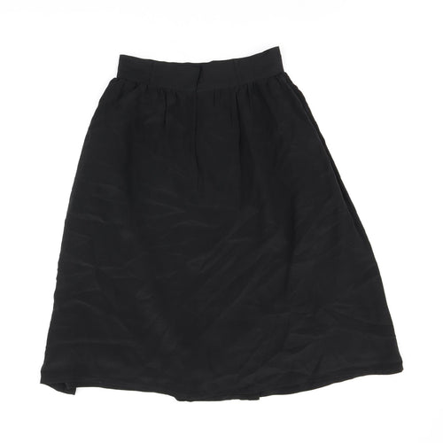 Abiana Womens Black Silk Swing Skirt Size 14 Zip