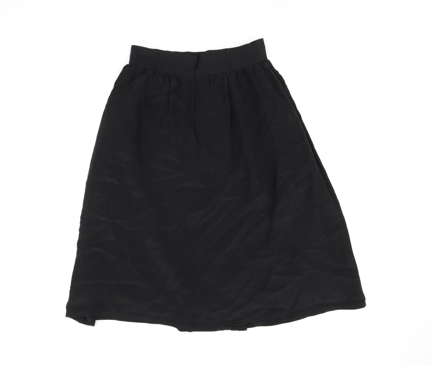Abiana Womens Black Silk Swing Skirt Size 14 Zip