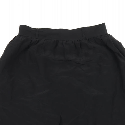 Abiana Womens Black Silk Swing Skirt Size 14 Zip