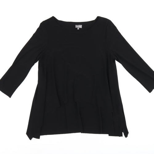 Phase Eight Womens Black Polyester Basic Blouse Size 10 Boat Neck