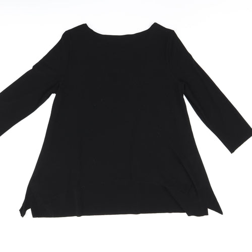 Phase Eight Womens Black Polyester Basic Blouse Size 10 Boat Neck