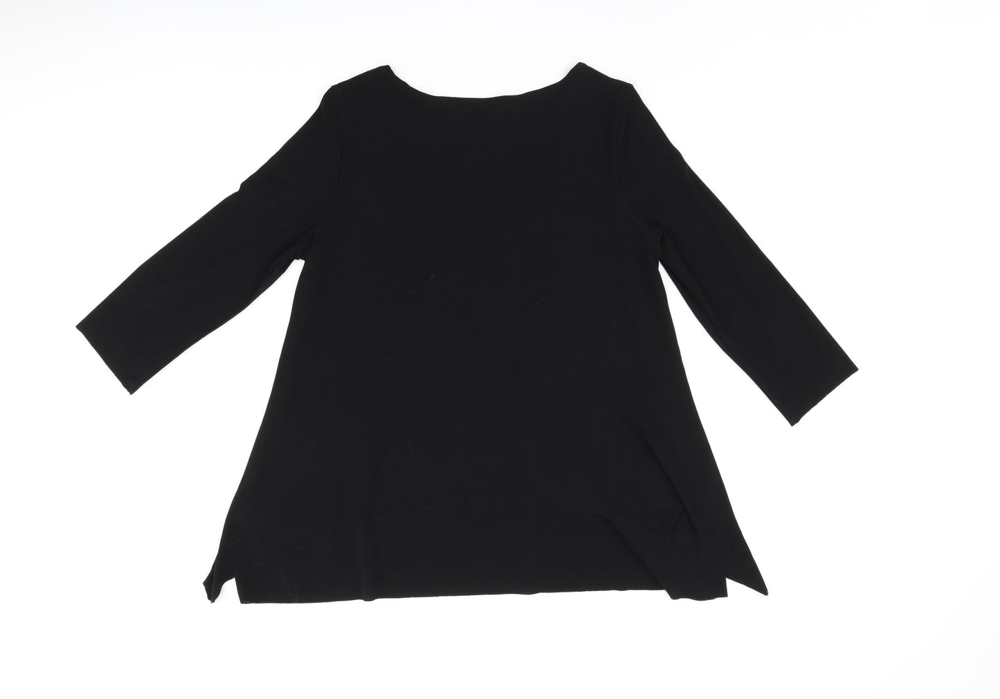 Phase Eight Womens Black Polyester Basic Blouse Size 10 Boat Neck