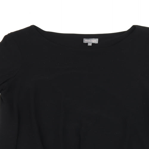 Phase Eight Womens Black Polyester Basic Blouse Size 10 Boat Neck