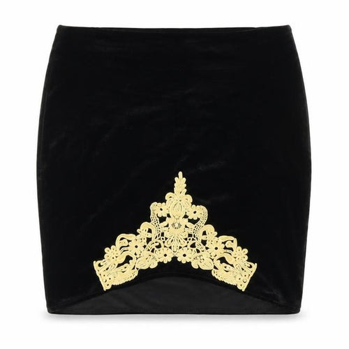 Missguided Womens Black Polyester Mini Skirt Size 12 Zip - Crochet Detail