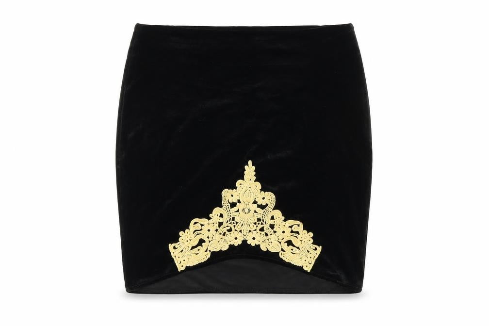 Missguided Womens Black Polyester Mini Skirt Size 12 Zip - Crochet Detail