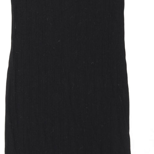 New Look Womens Black Polyester Tank Dress Size 14 Round Neck Pullover
