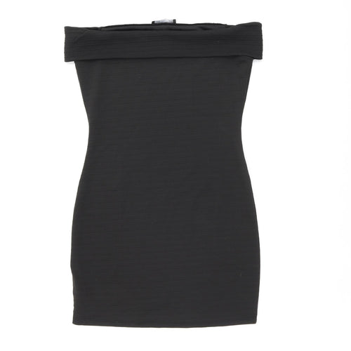 Mango Womens Black Polyester Mini Size M Off the Shoulder Pullover