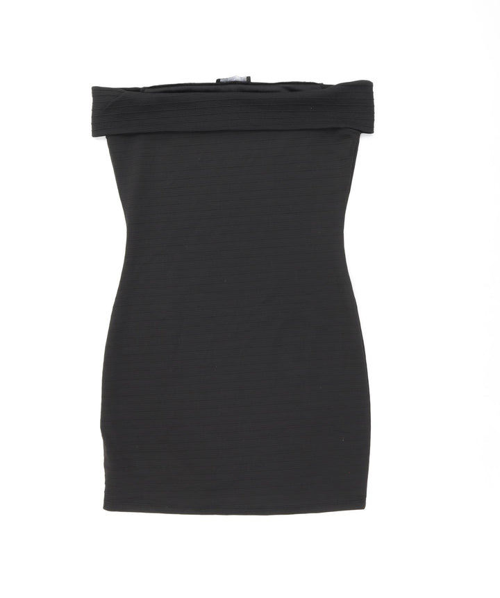 Mango Womens Black Polyester Mini Size M Off the Shoulder Pullover