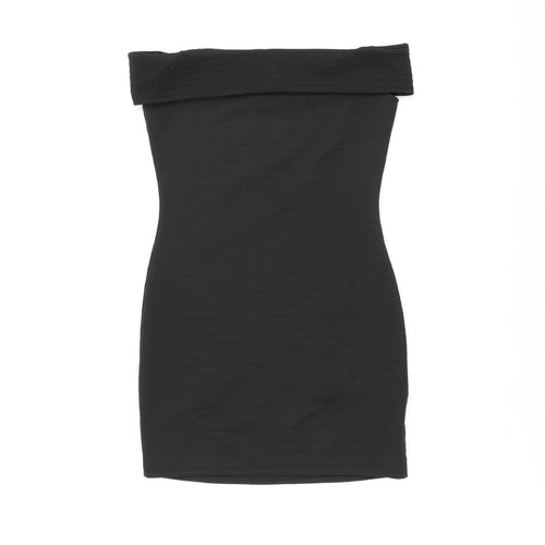 Mango Womens Black Polyester Mini Size M Off the Shoulder Pullover
