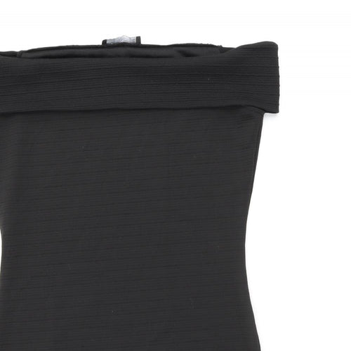 Mango Womens Black Polyester Mini Size M Off the Shoulder Pullover