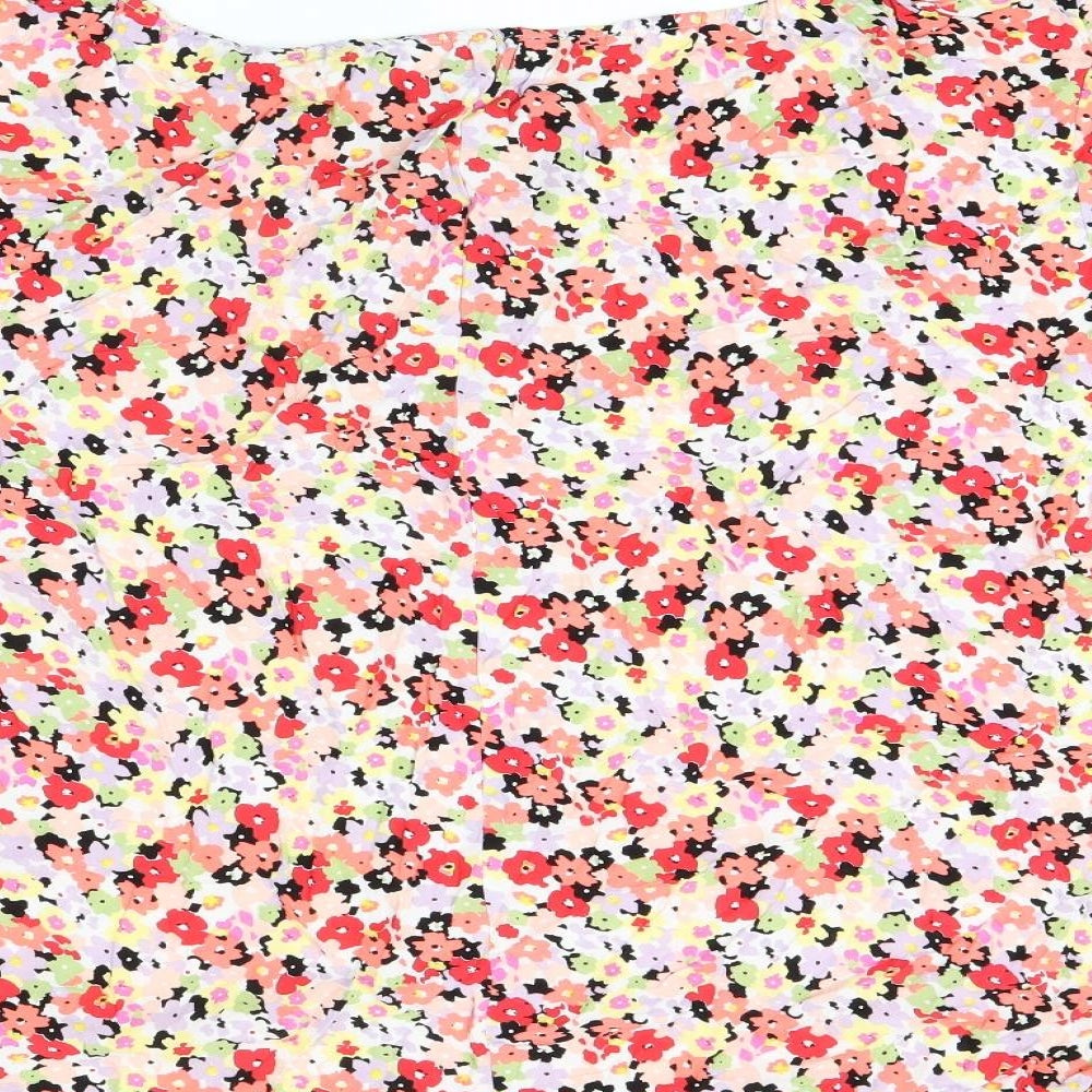 Yours Womens Pink Floral Viscose Basic Blouse Size 26 Off the Shoulder - Size 26-28