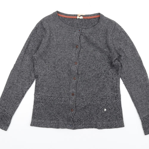 White Stuff Womens Grey Round Neck Viscose Cardigan Jumper Size 10