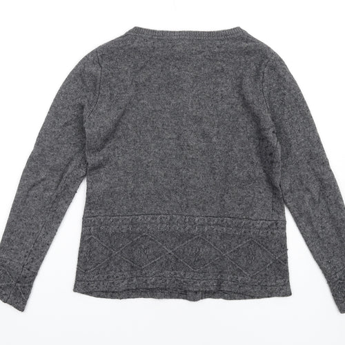 White Stuff Womens Grey Round Neck Viscose Cardigan Jumper Size 10