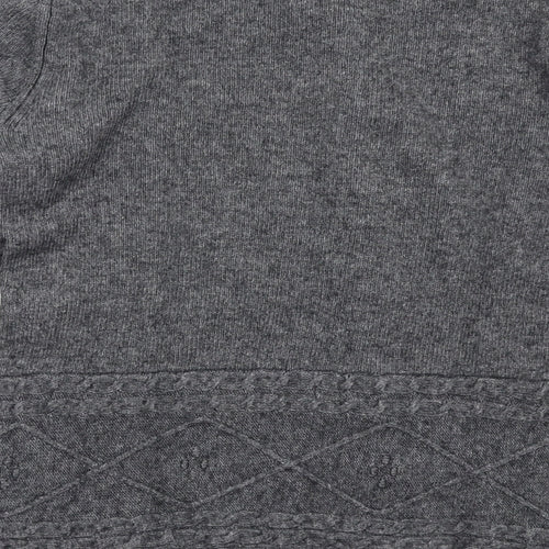 White Stuff Womens Grey Round Neck Viscose Cardigan Jumper Size 10
