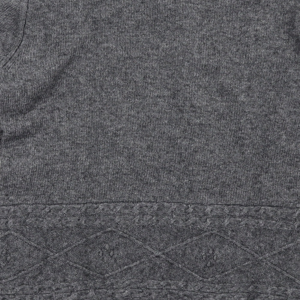 White Stuff Womens Grey Round Neck Viscose Cardigan Jumper Size 10