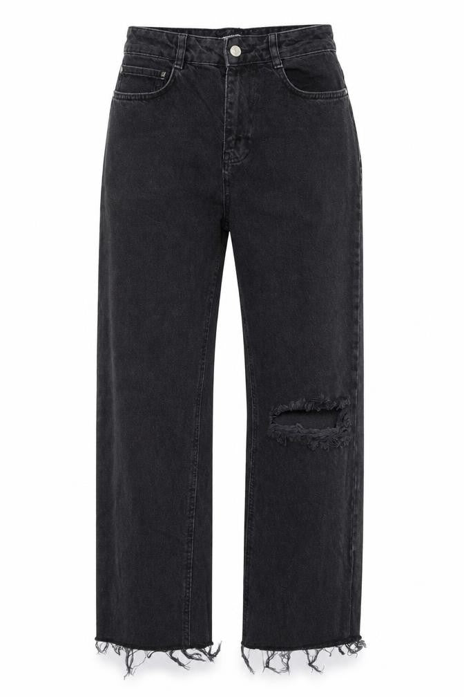 Missguided Womens Black Cotton Straight Jeans Size 8 L29 in Regular Zip