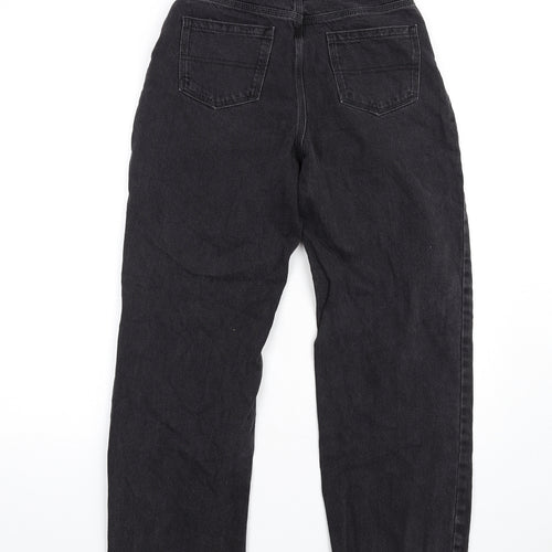 Missguided Womens Black Cotton Straight Jeans Size 8 L29 in Regular Zip