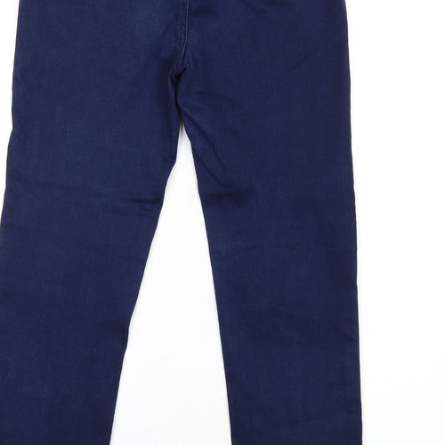 Marks and Spencer Womens Blue Cotton Straight Jeans Size 12 L29 in Regular Zip
