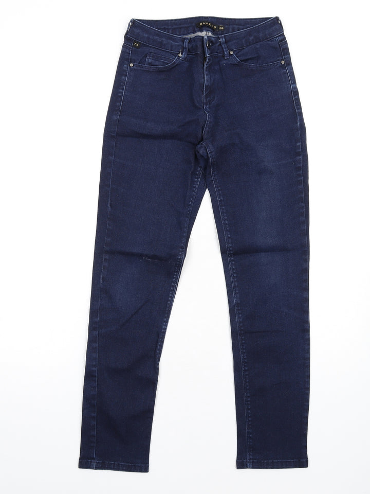 Blue 73 Womens Blue Cotton Skinny Jeans Size 10 L30 in Regular Zip