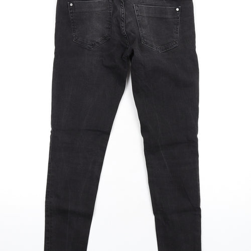 Zara Womens Grey Cotton Skinny Jeans Size 10 L30 in Regular Zip