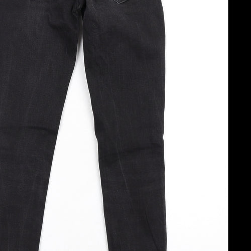 Zara Womens Grey Cotton Skinny Jeans Size 10 L30 in Regular Zip