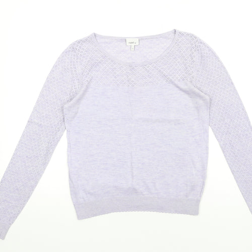 NEXT Womens Purple Round Neck Cotton Pullover Jumper Size 12