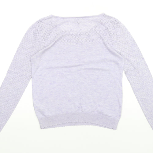 NEXT Womens Purple Round Neck Cotton Pullover Jumper Size 12