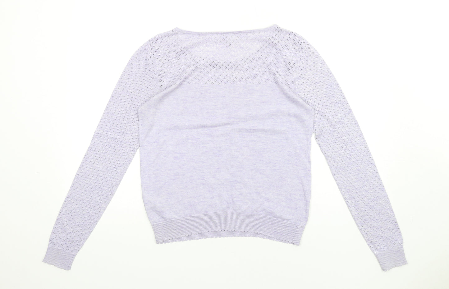 NEXT Womens Purple Round Neck Cotton Pullover Jumper Size 12