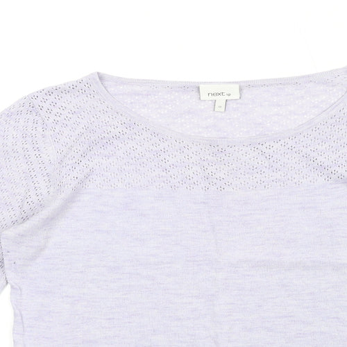 NEXT Womens Purple Round Neck Cotton Pullover Jumper Size 12