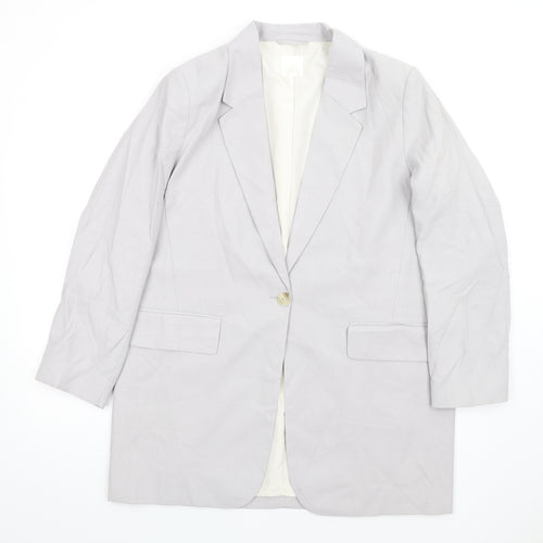 H&M Mens Grey Jacket Blazer Size M Button
