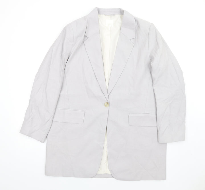 H&M Mens Grey Jacket Blazer Size M Button