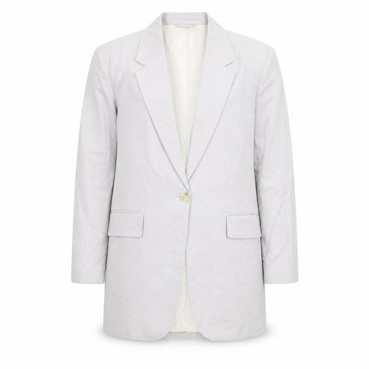 Front view of H&M men’s grey jacket blazer, size M, button