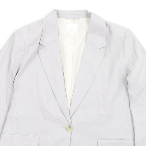 H&M Mens Grey Jacket Blazer Size M Button