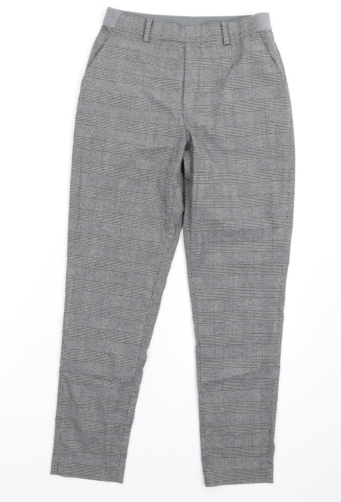 Uniqlo Womens Grey Plaid Polyester Dress Pants Trousers Size XS L28 in Regular