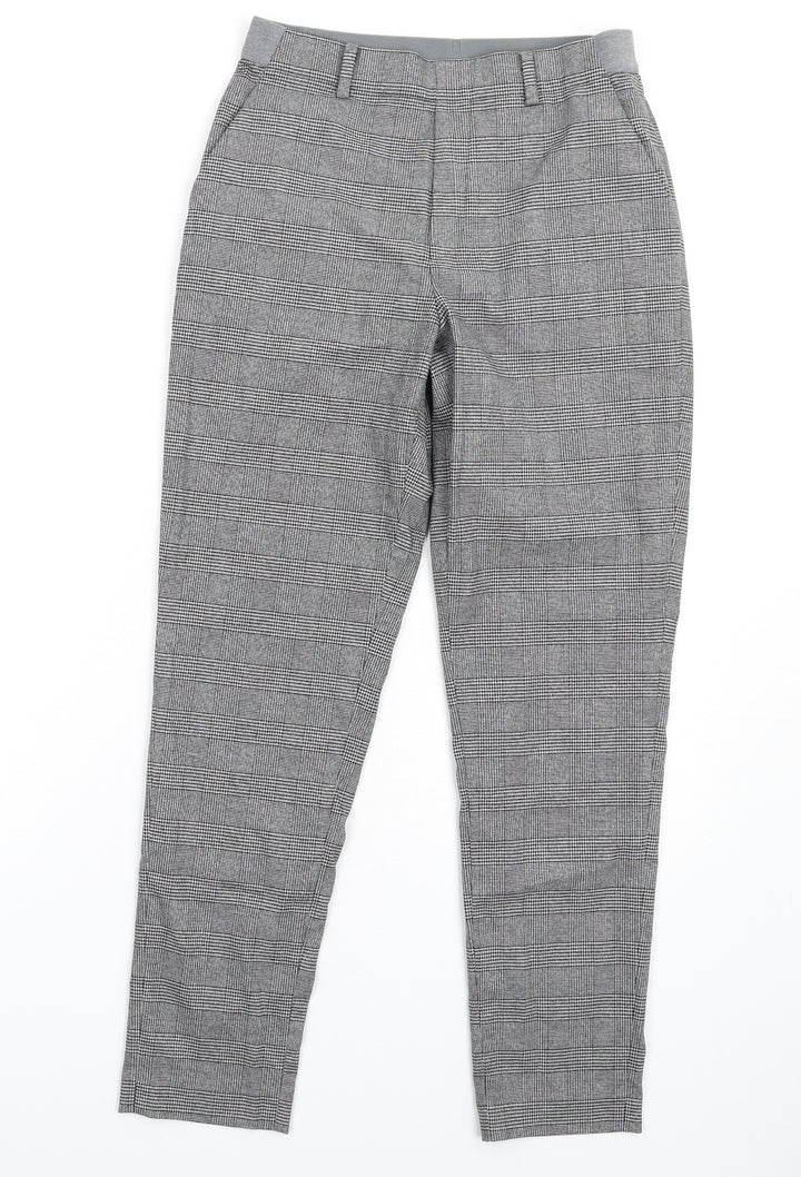 Uniqlo Womens Grey Plaid Polyester Dress Pants Trousers Size XS L28 in Regular