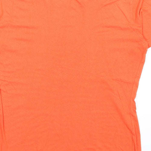 Jaegar Womens Orange Viscose Basic T-Shirt Size L Round Neck