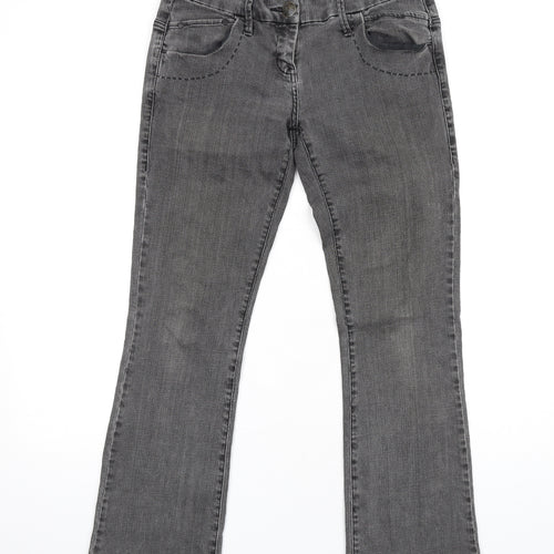 River Island Womens Grey Cotton Bootcut Jeans Size 10 L30 in Regular Zip