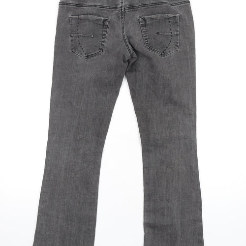 River Island Womens Grey Cotton Bootcut Jeans Size 10 L30 in Regular Zip